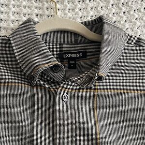 Express Black and White Checkered Men's Shirt